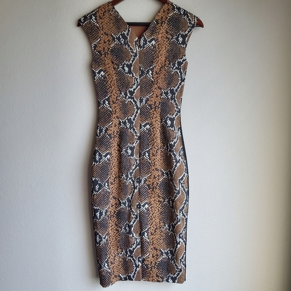 Karen Millen Snake Print Dress size 2 NWT - Picture 4 of 8